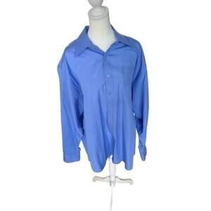 Blue George Martin Brand Long Sleeve Button Down Dress Shirt Large